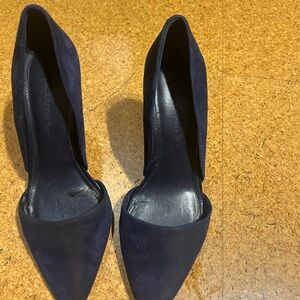 Navy Blue Velvet Women's Heels